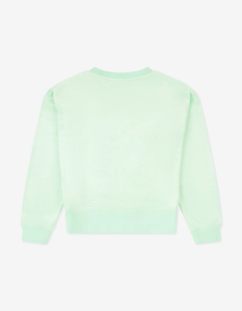 Girls Crew Neck Sweatshirt in Green