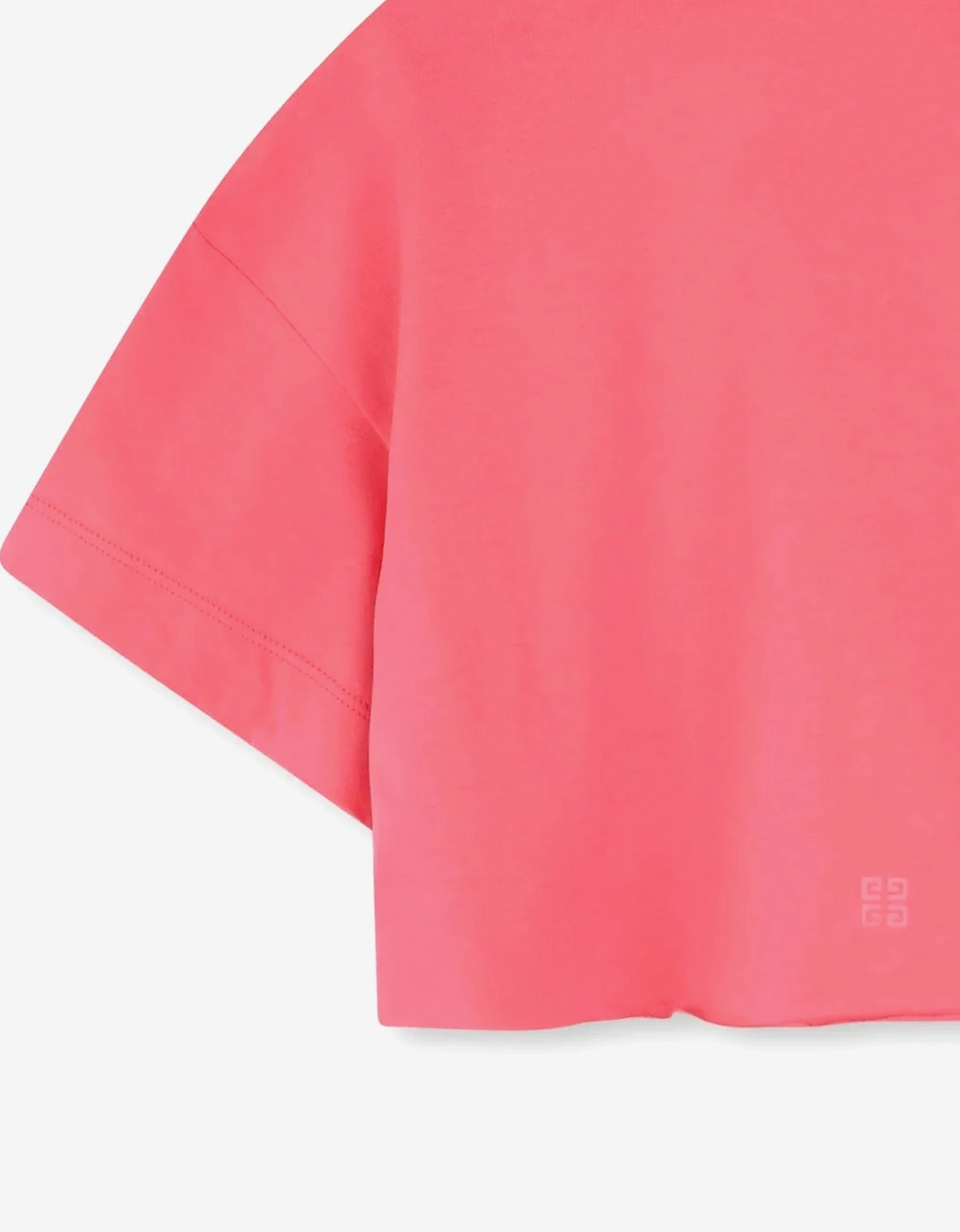 Girls Cropped Logo T-Shirt in Pink