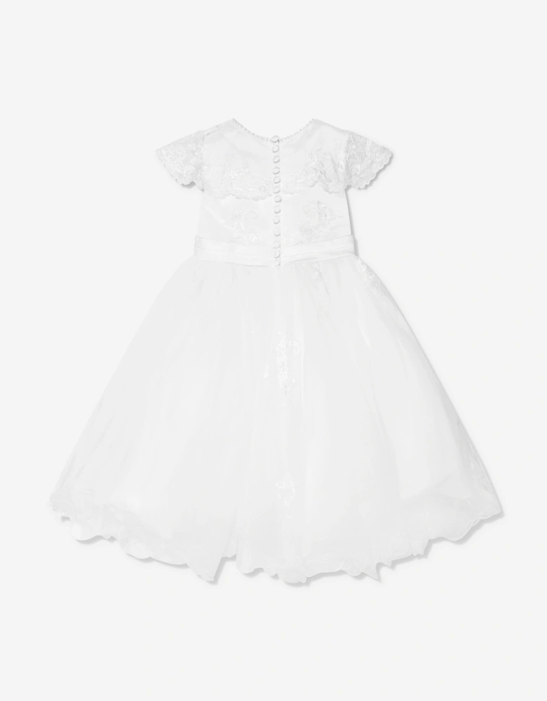 Girls Ceremonial Ballerina Length Dress in White