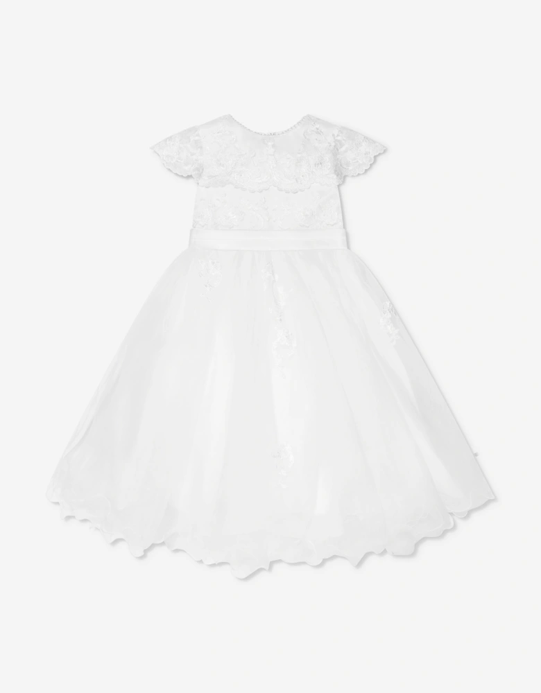 Girls Ceremonial Ballerina Length Dress in White
