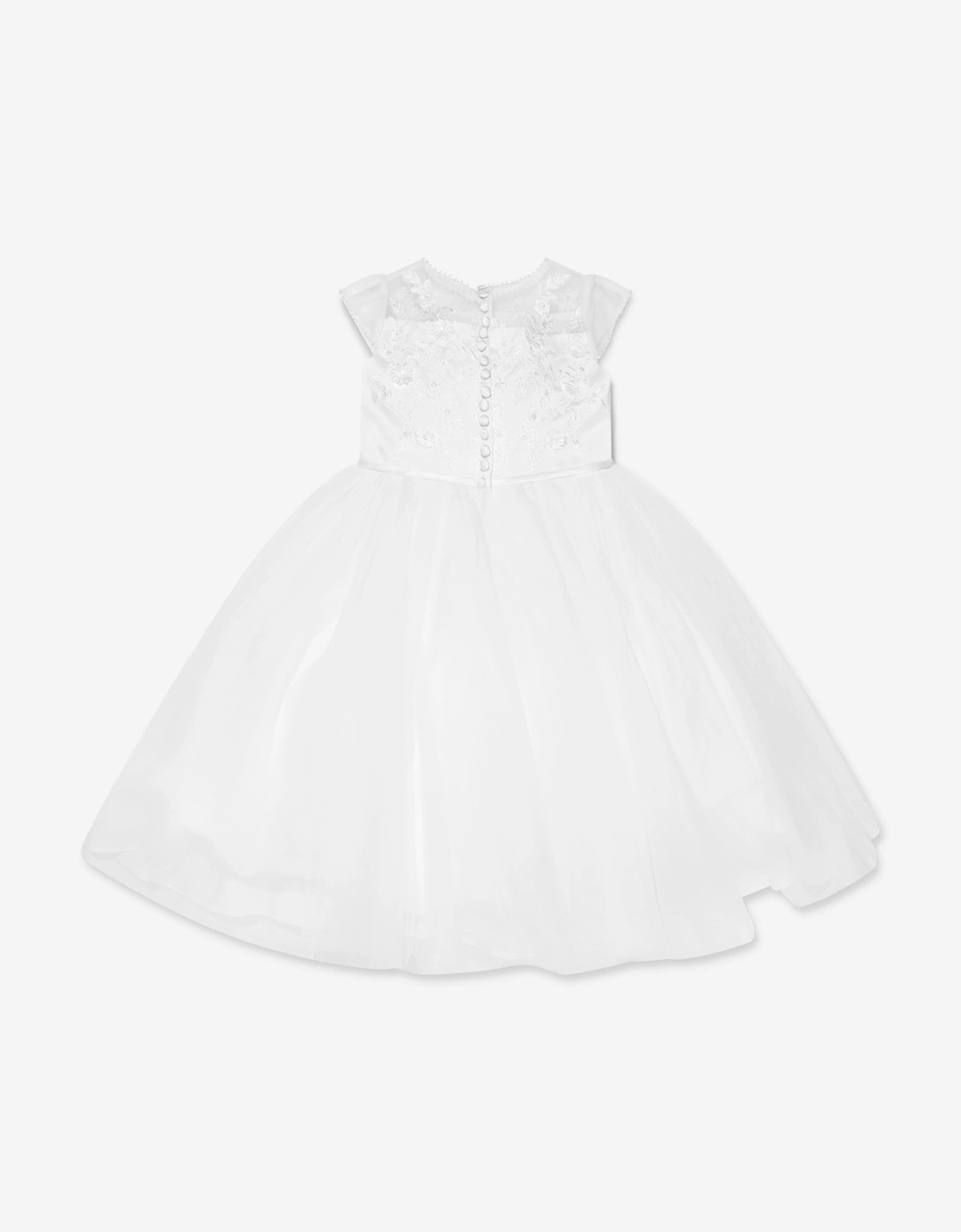 Girls Ceremonial Ballerina Length Dress in White