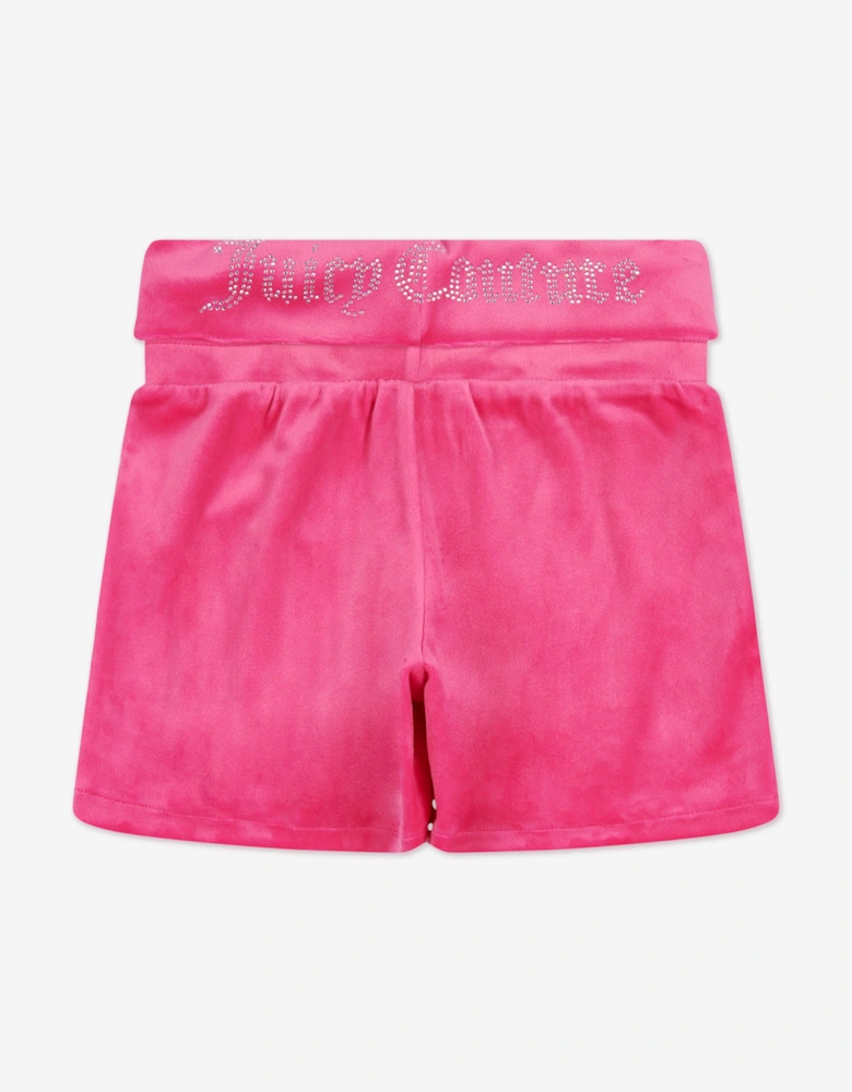Girls Fold Over Waist Shorts in Pink