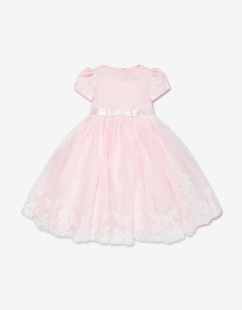 Girls Ceremonial Ballerina Length Dress in Pink
