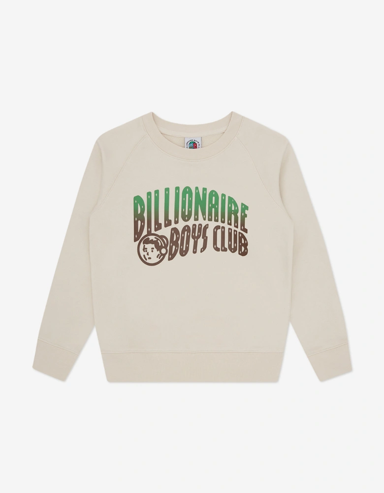Boys Gradient Arch Logo Sweatshirt in Ivory