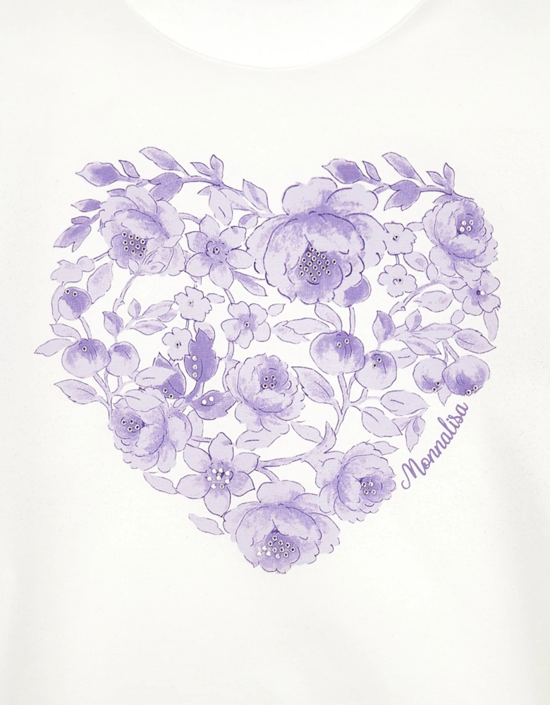 Girls Heart T-Shirt Ivory
