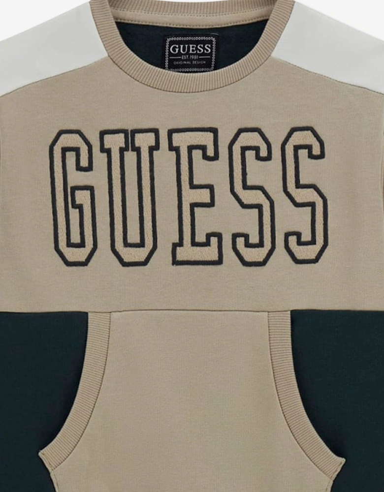 Boys Logo Sweatshirt in Beige