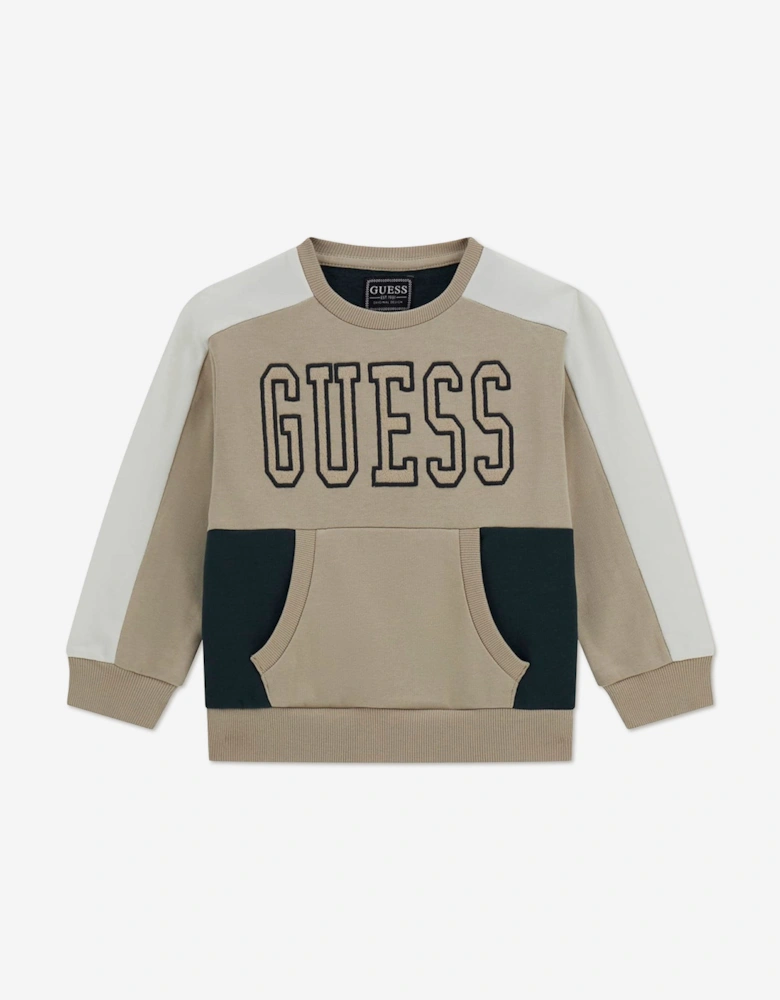Boys Logo Sweatshirt in Beige