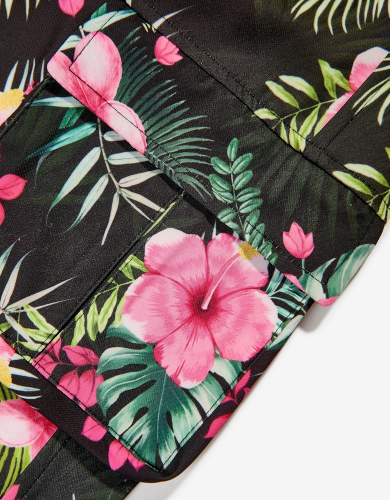 Girls Jungle Cargo Trousers in Black