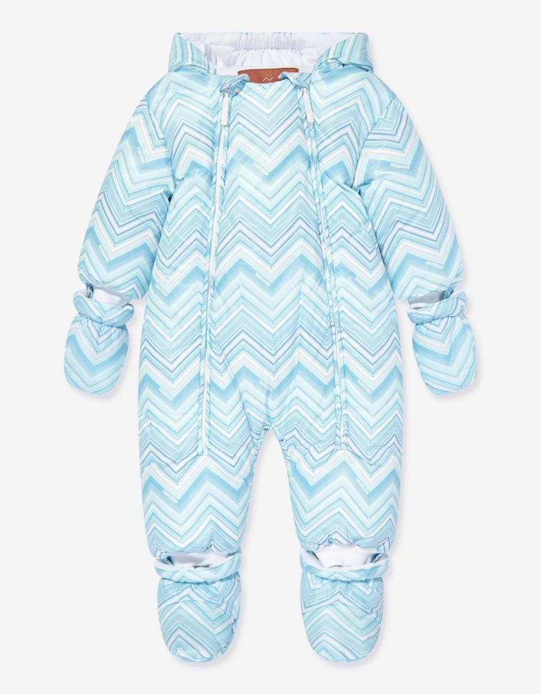 Baby Boys Zigzag Snowsuit in Blue