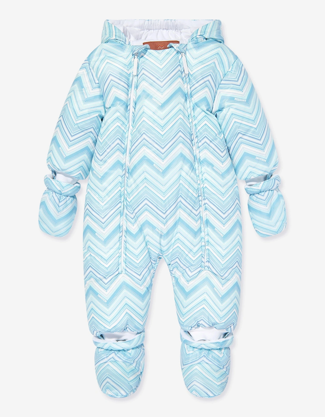 Baby Boys Zigzag Snowsuit in Blue, 5 of 4