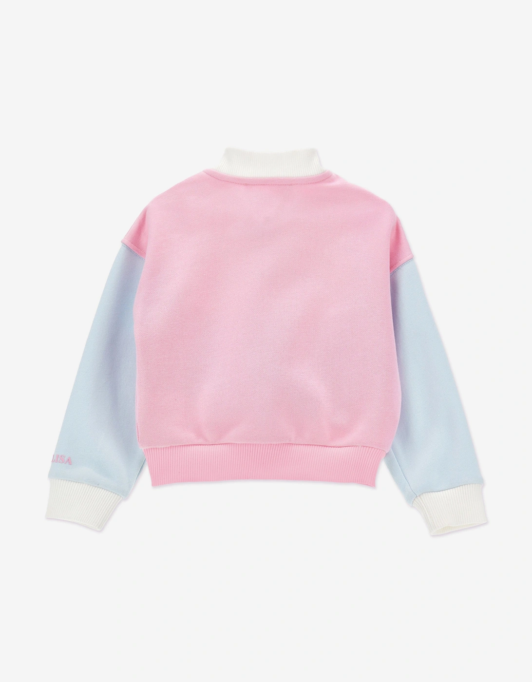 Girls Embellished Bomber Zip Up in Pink