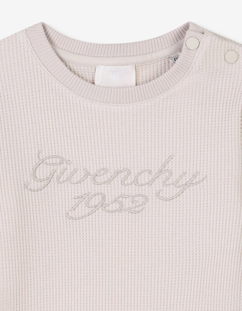 Baby Boys Signature Print T-Shirt in Beige