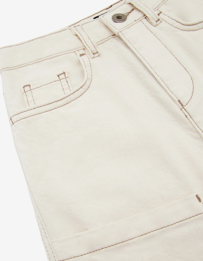 Boys Cotton Bermuda Shorts in Beige