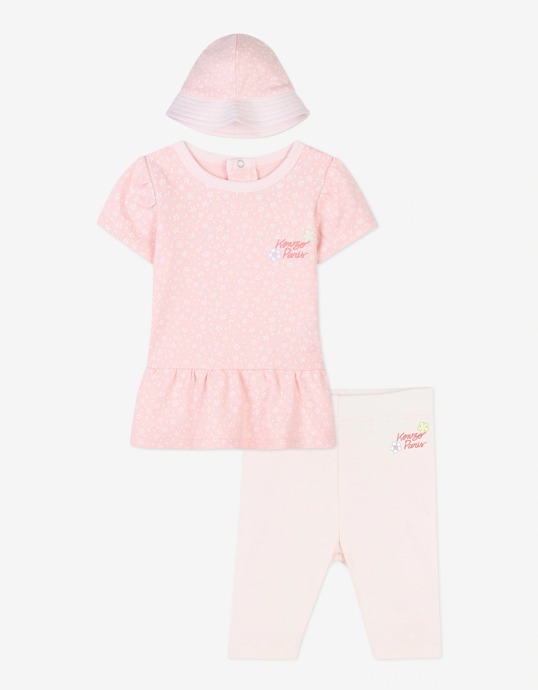 Baby Girls Dress and Hat Set in Pink, 5 of 4