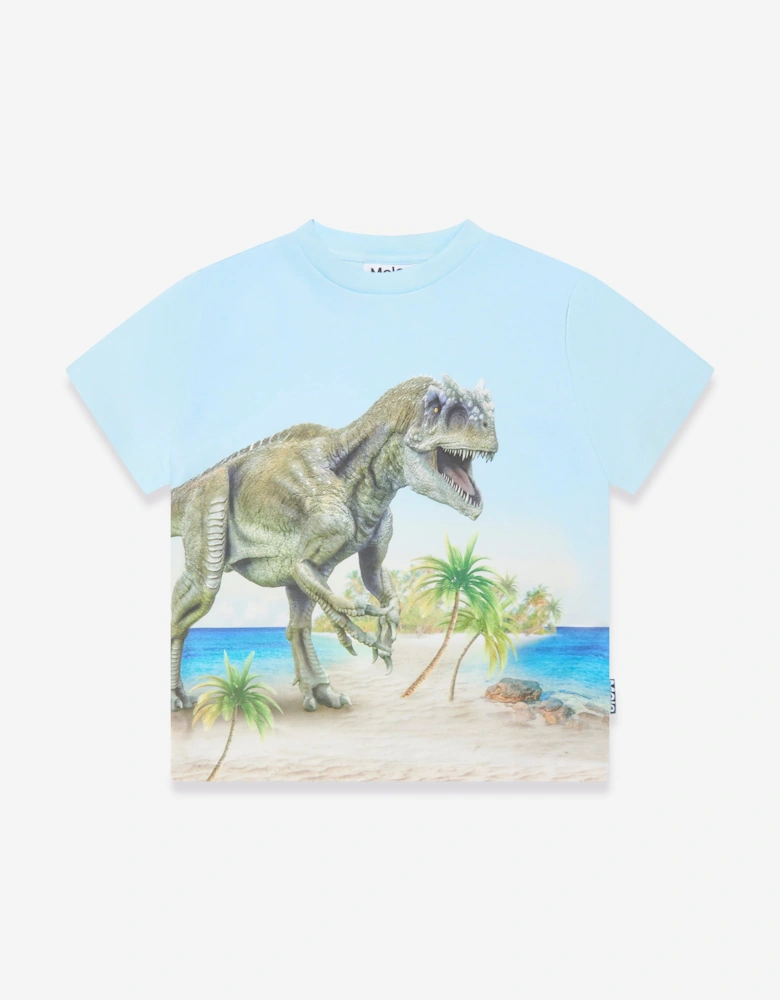 Boys Beach Dinosaur Print T-Shirt in Blue