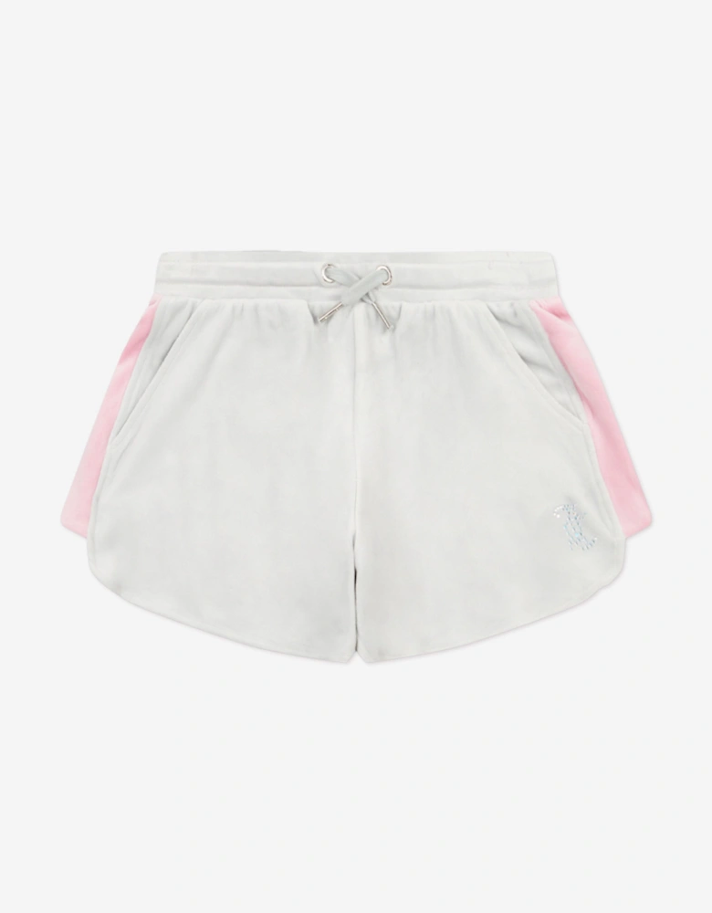 Girls Velour Strappy Top and Runner Set in Pink