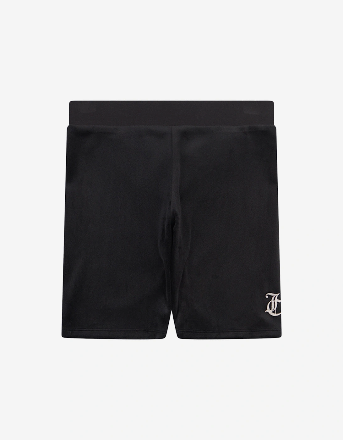 Girls T-Shirt and Velour Cycling Short Set in Black