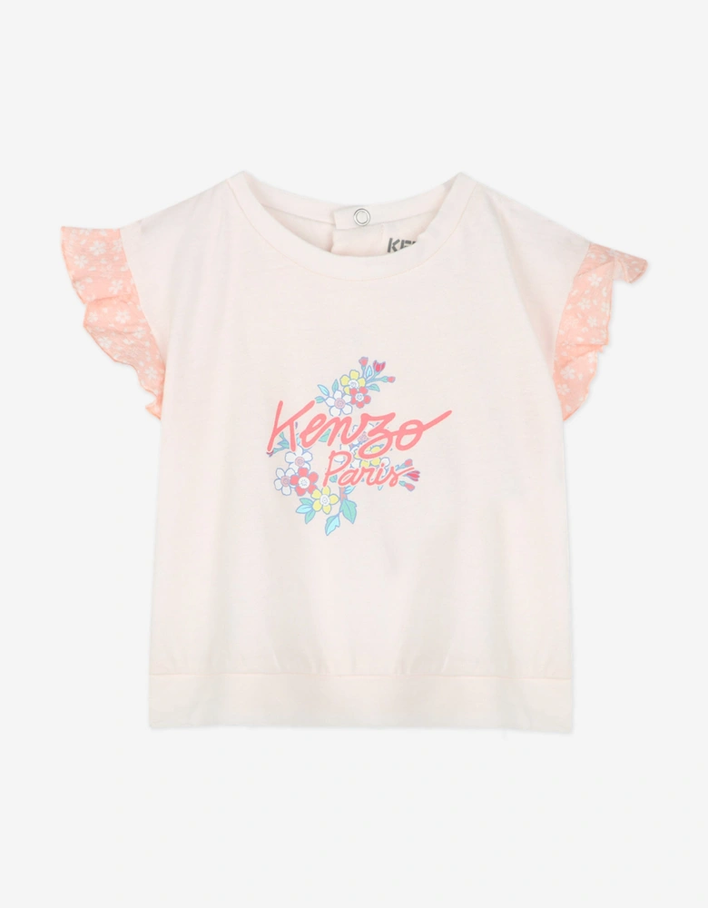 Baby Girls T-Shirt and Pants Set in Pink