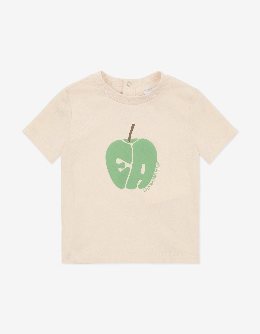 Baby Boys Apple Logo T-Shirt in Beige, 5 of 4