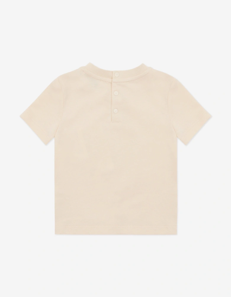 Baby Boys Apple Logo T-Shirt in Beige