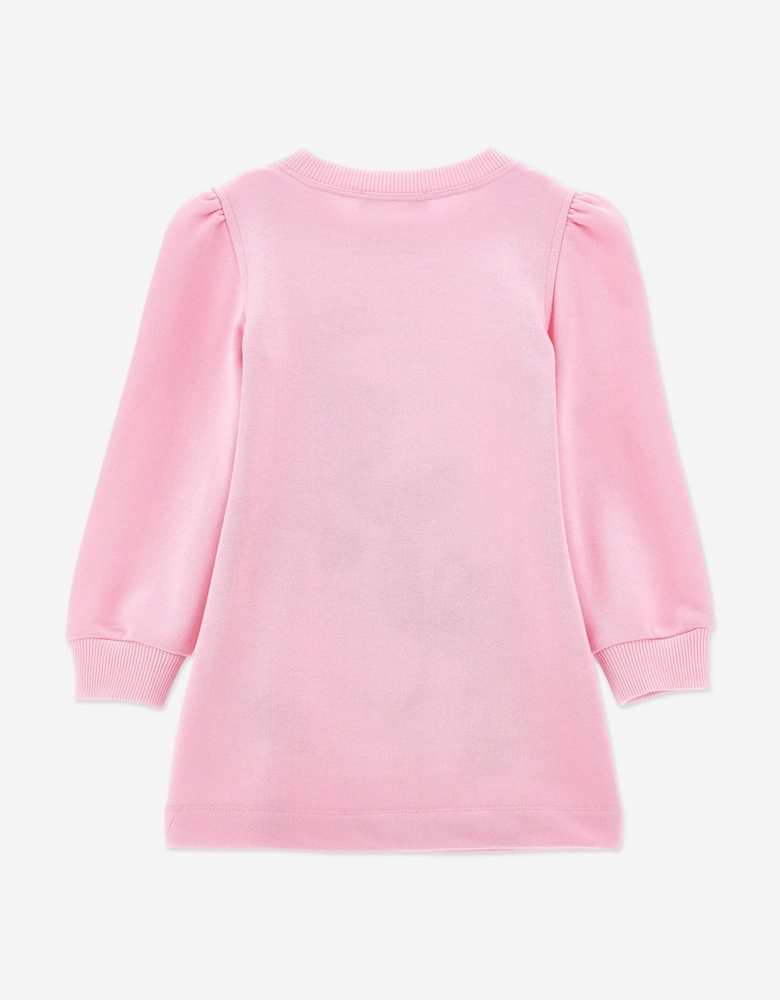 Girls Stitch and Angel Sweater Dress in Pink