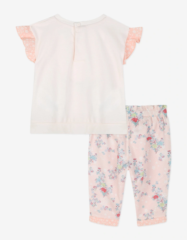 Baby Girls T-Shirt and Pants Set in Pink