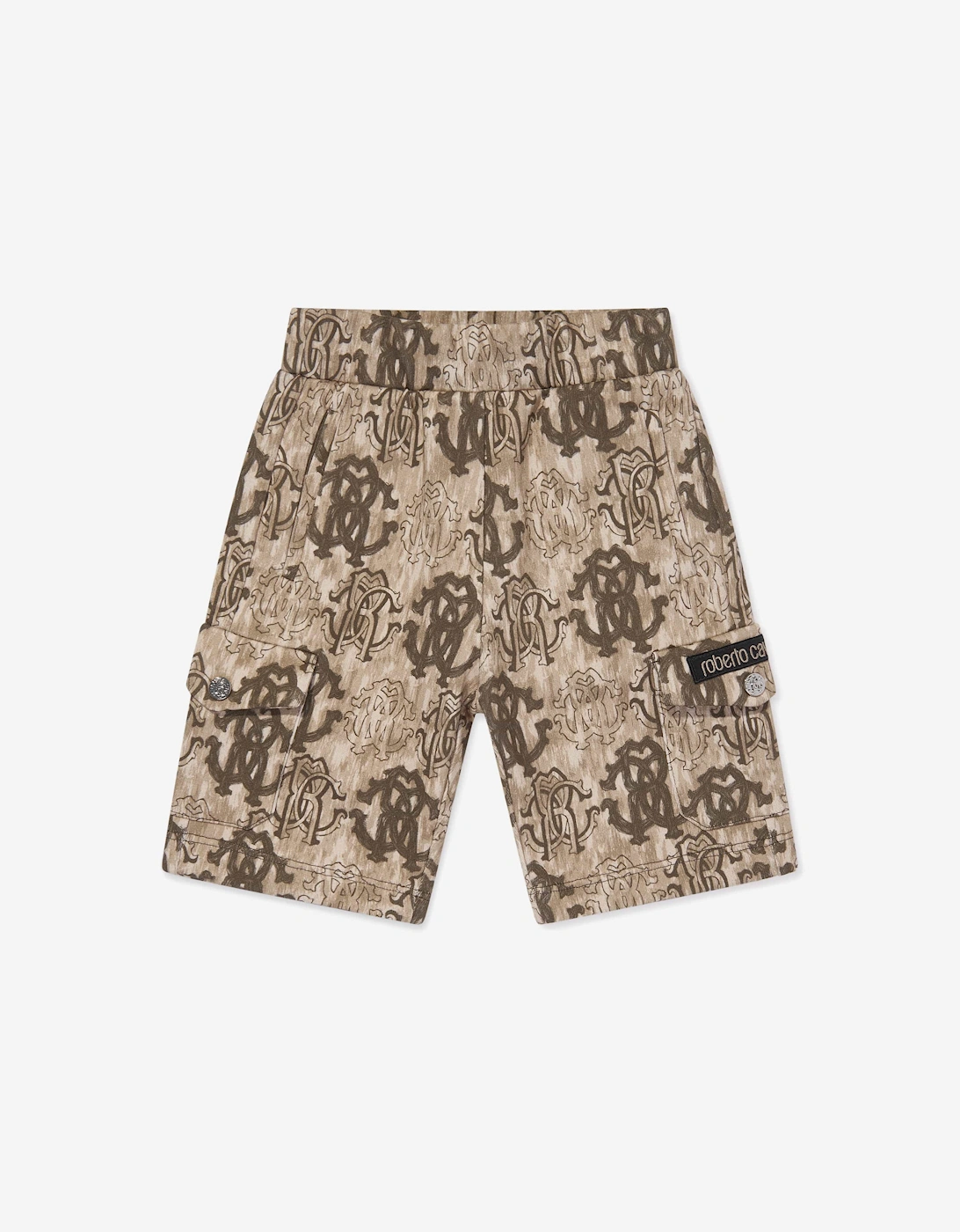 Boys Monogram Bermuda Shorts in Brown, 5 of 4