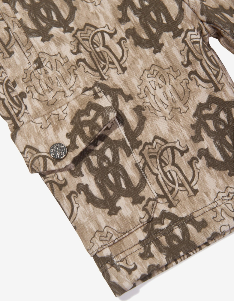 Boys Monogram Bermuda Shorts in Brown