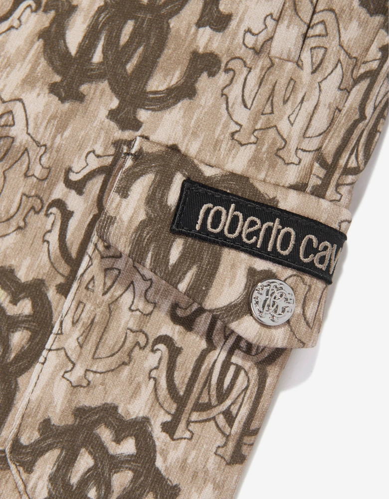 Boys Monogram Bermuda Shorts in Brown