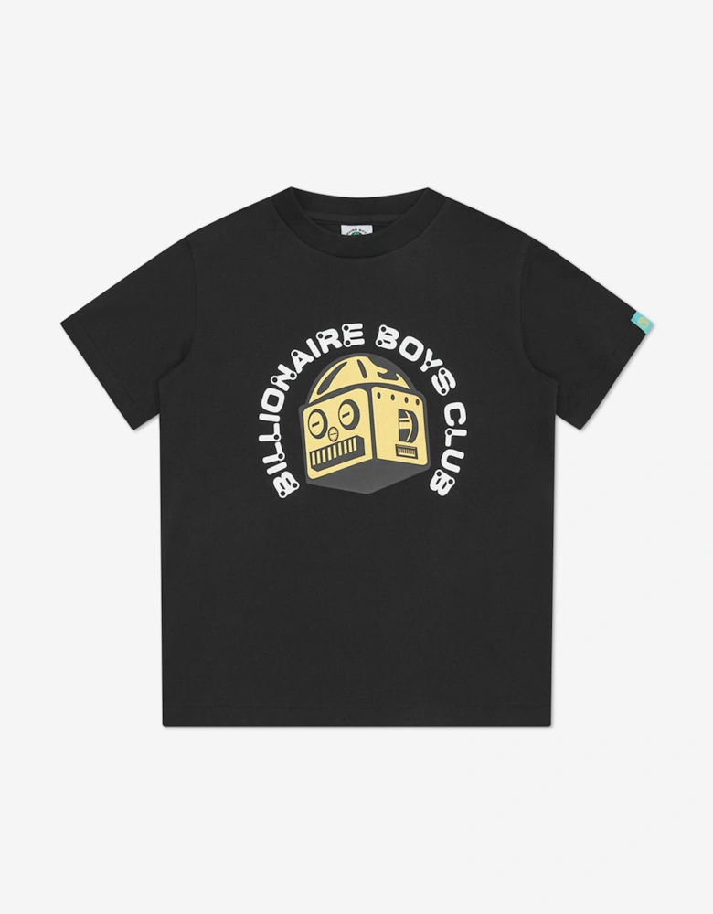 Boys Robot Logo T-Shirt in Black