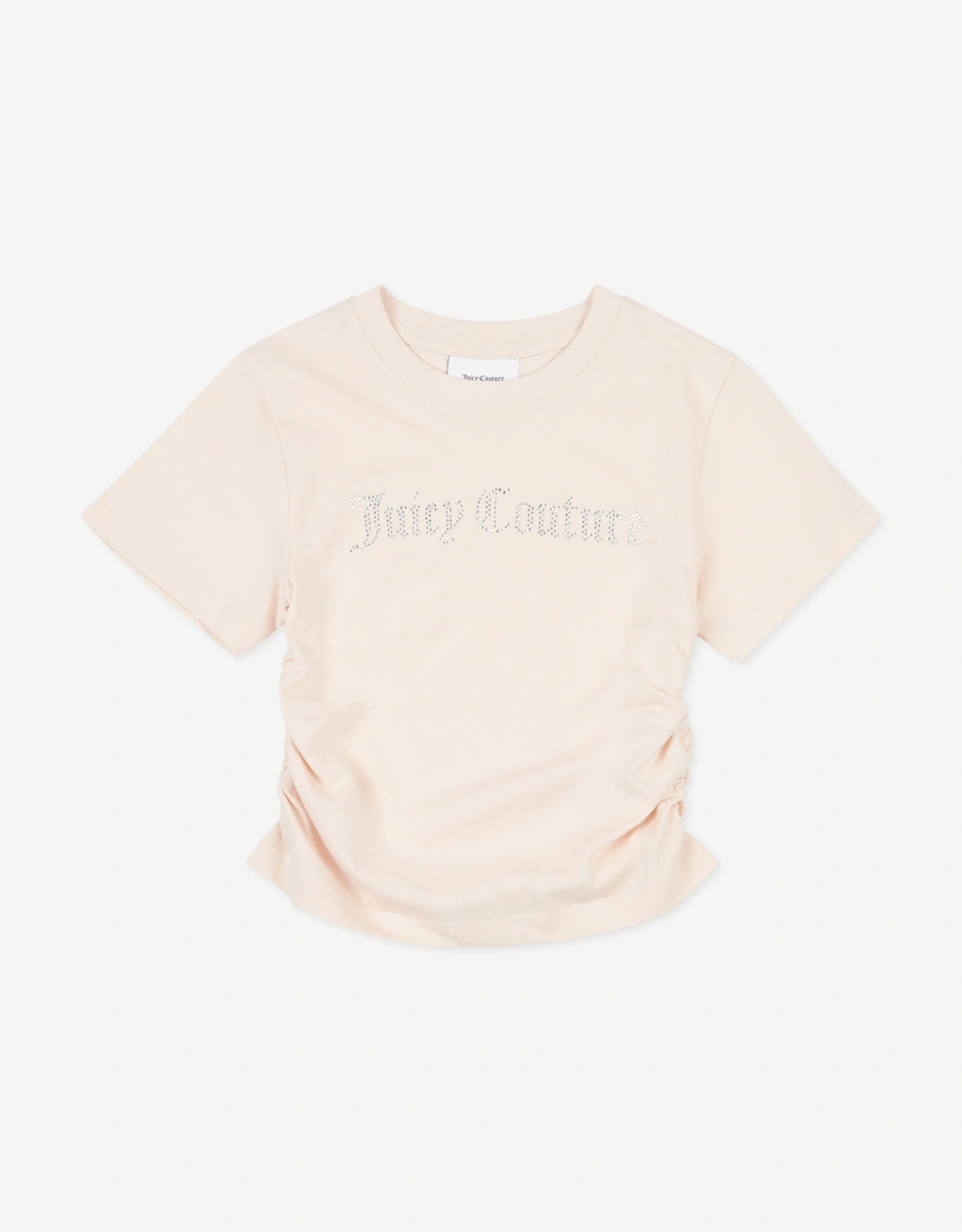 Girls Diamante Logo T-Shirt in Beige, 6 of 5