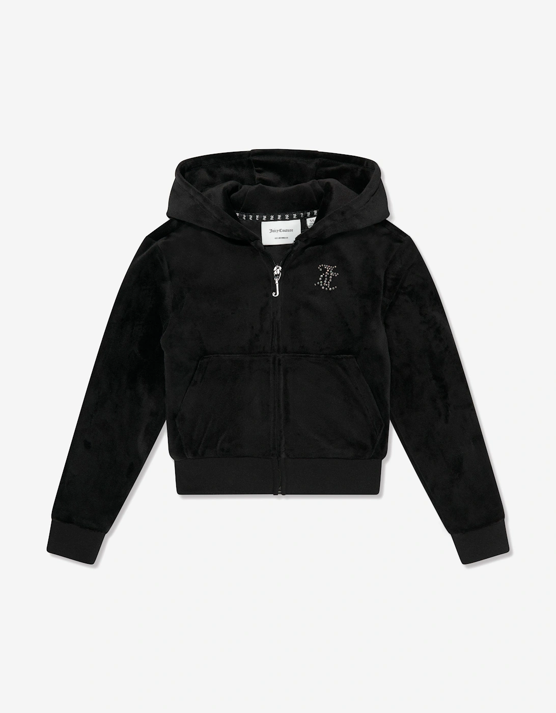 Girls Zip Up & Bootcut Joggers Tracksuit in Black