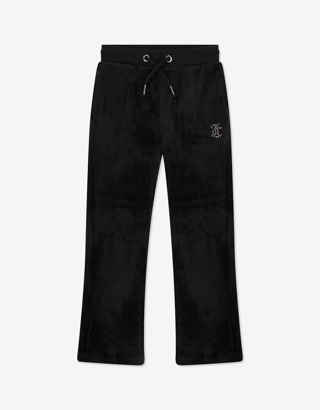 Girls Zip Up & Bootcut Joggers Tracksuit in Black