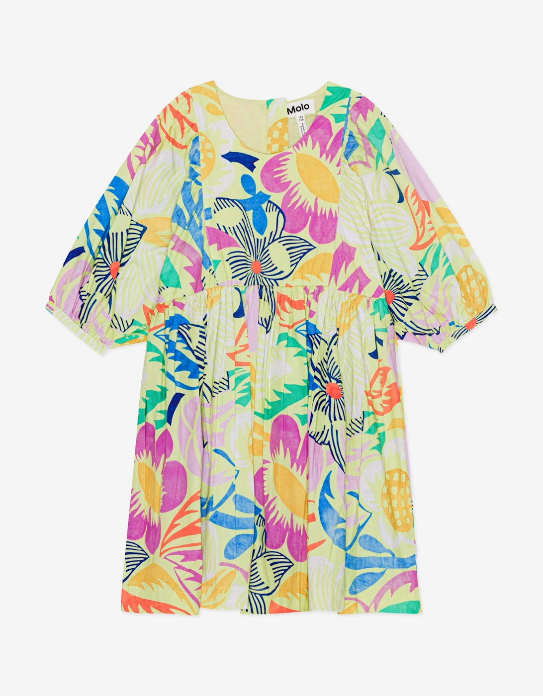 Girls Floral Print Dress in Multicolour, 5 of 4
