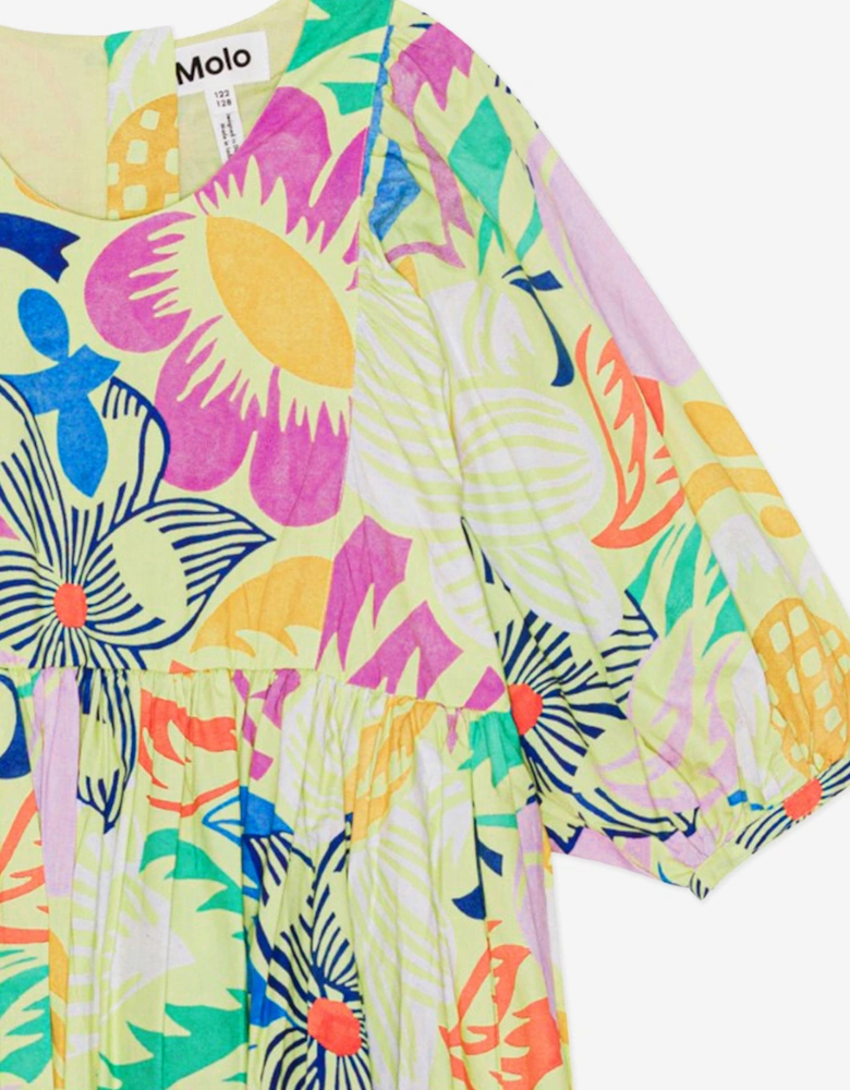 Girls Floral Print Dress in Multicolour