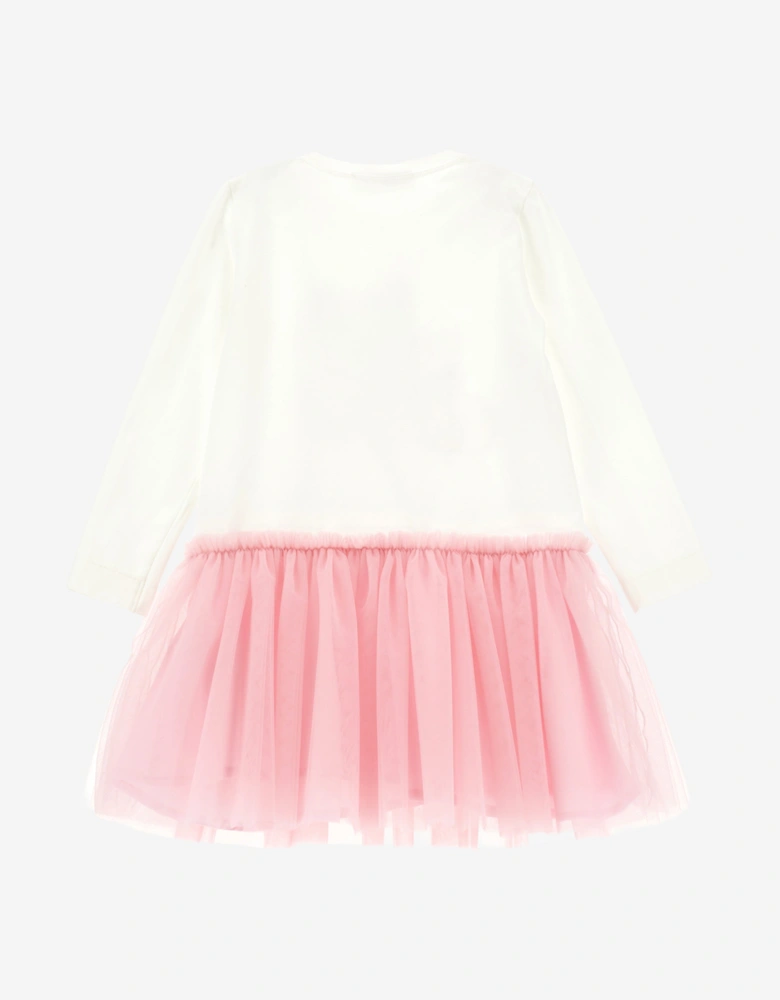 Girls Stitch and Angel Dress in Ivory