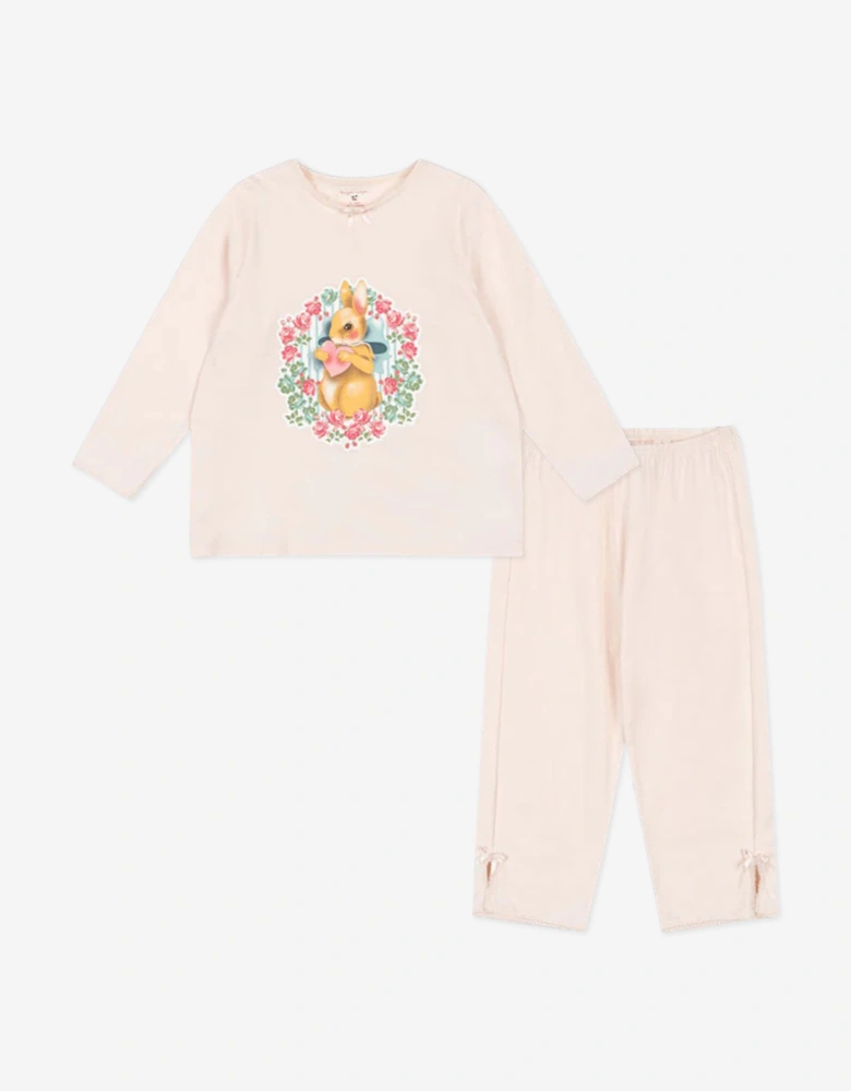Girls Gio Bow Pant Set in Pink