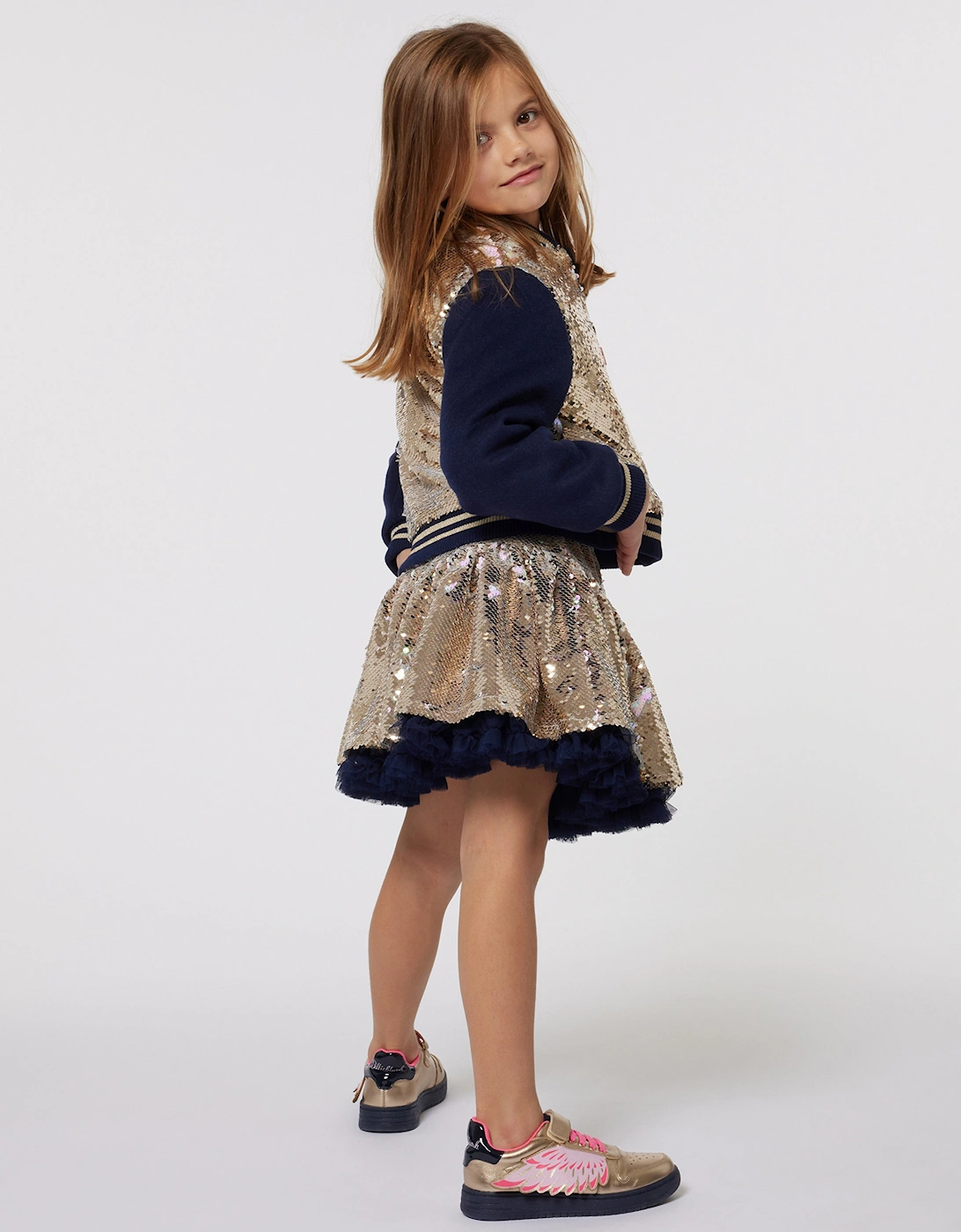 Billieblush Girls Sequin Jacket in Gold