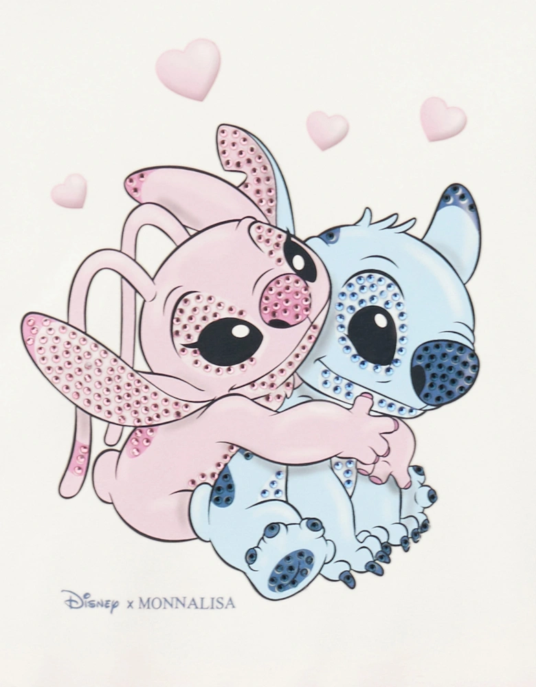 Girls Stitch and Angel Dress in Ivory
