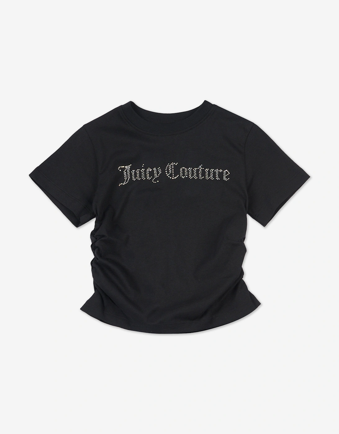 Girls Diamante Logo T-Shirt in Black, 6 of 5