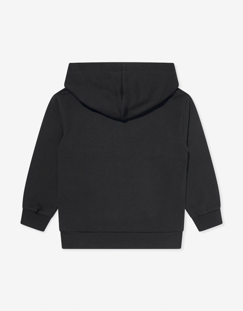 Girls Embroidered Hoodie in Black