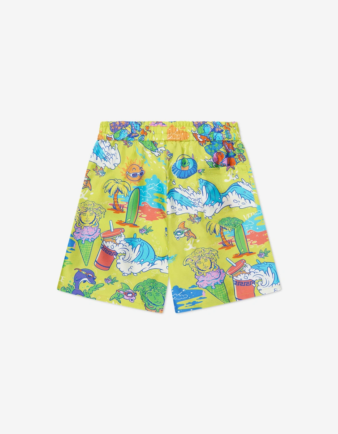 Boys Silk Bermuda Shorts in Yellow