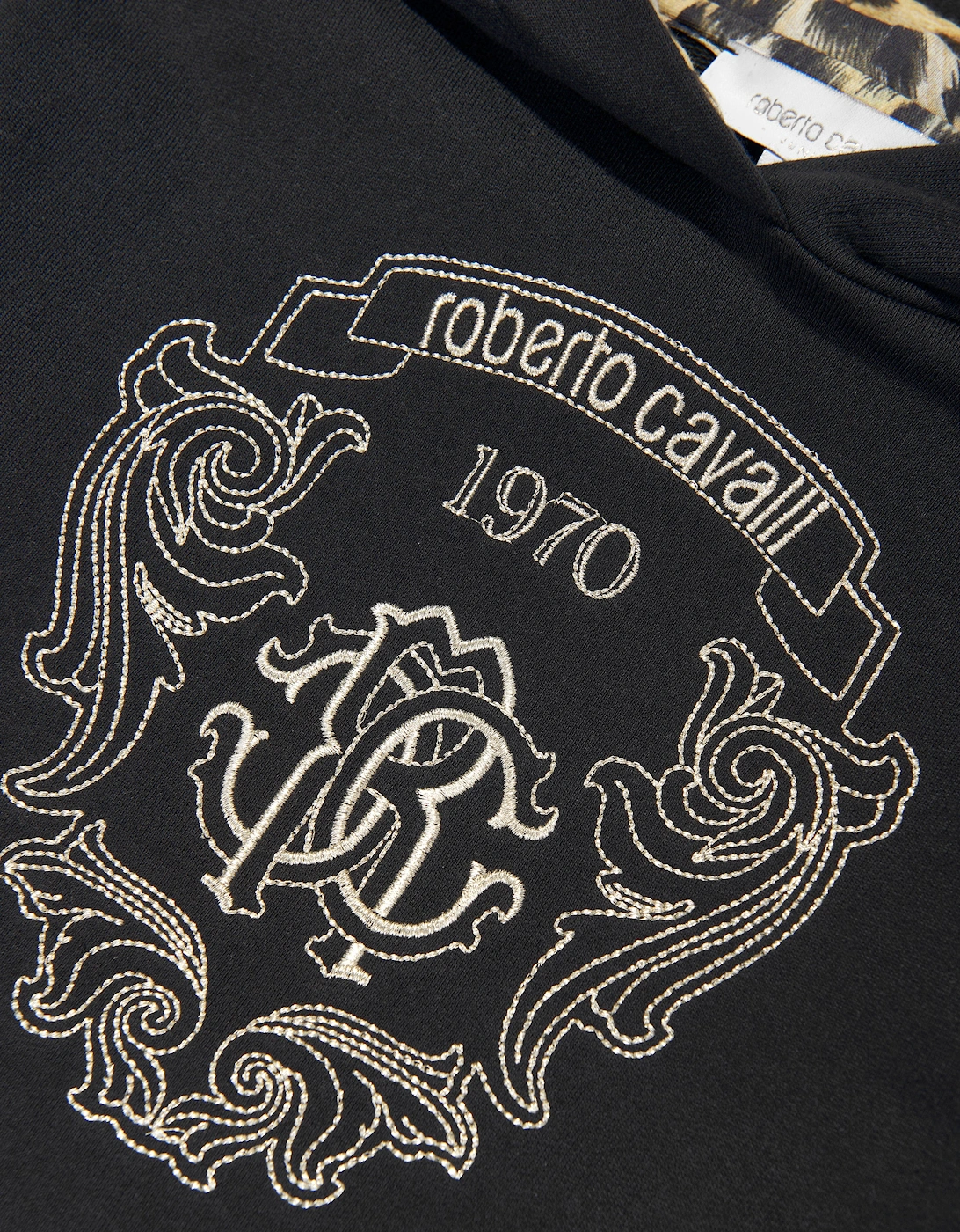 Girls Embroidered Hoodie in Black