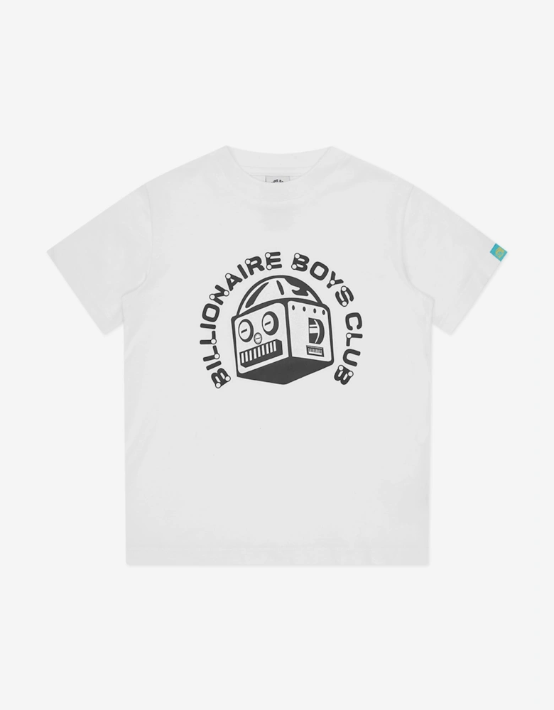 Boys Robot Logo T-Shirt in White