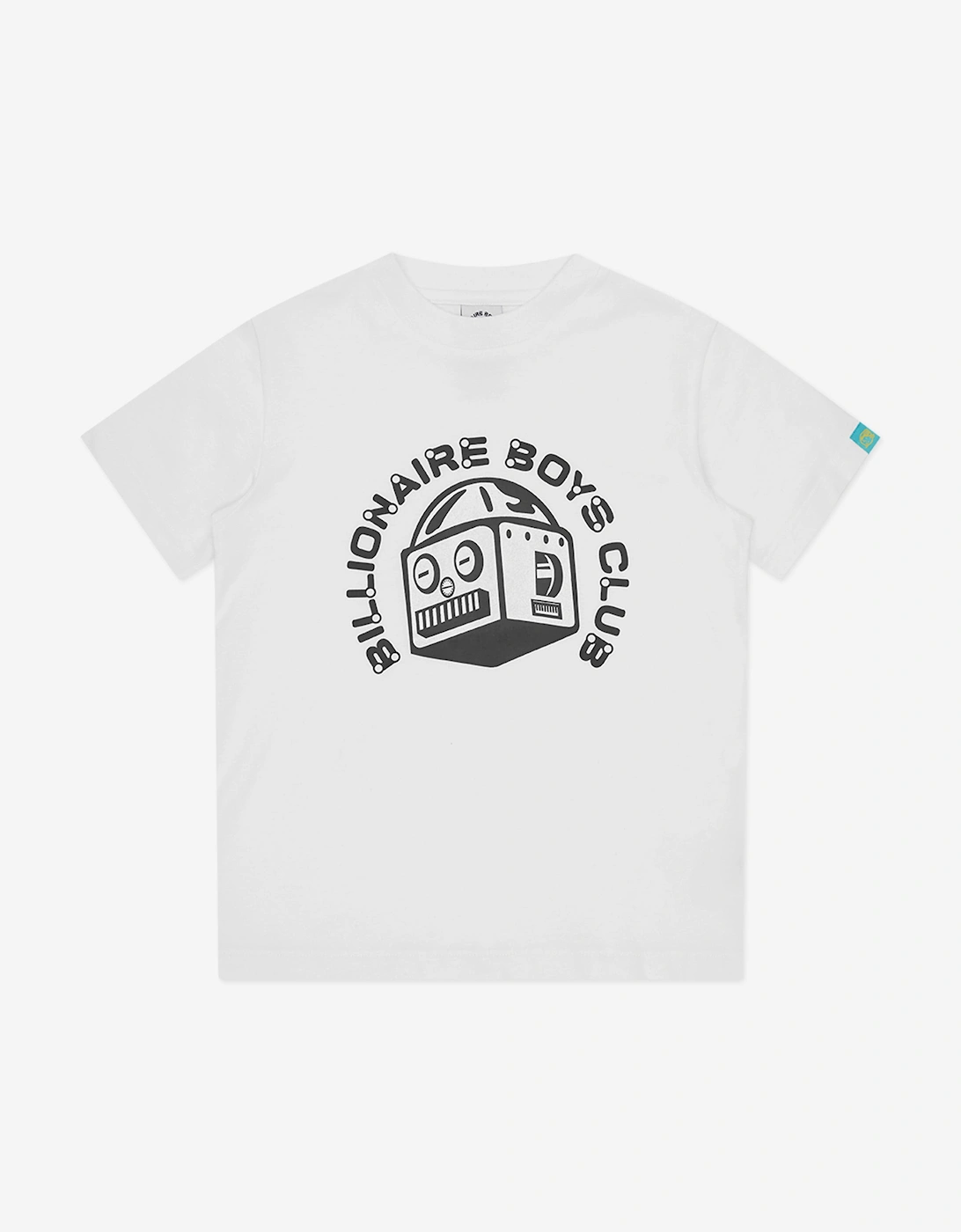 Boys Robot Logo T-Shirt in White, 5 of 4