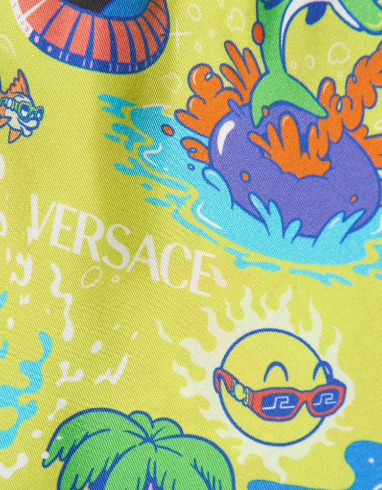 Boys Silk Bermuda Shorts in Yellow
