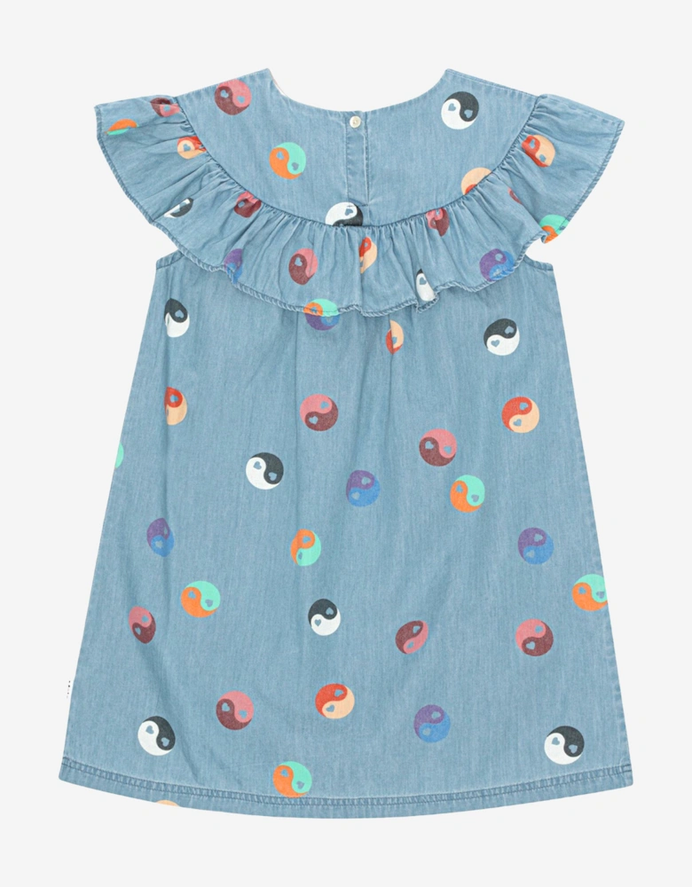 Girls Yin Yang Dress in Blue