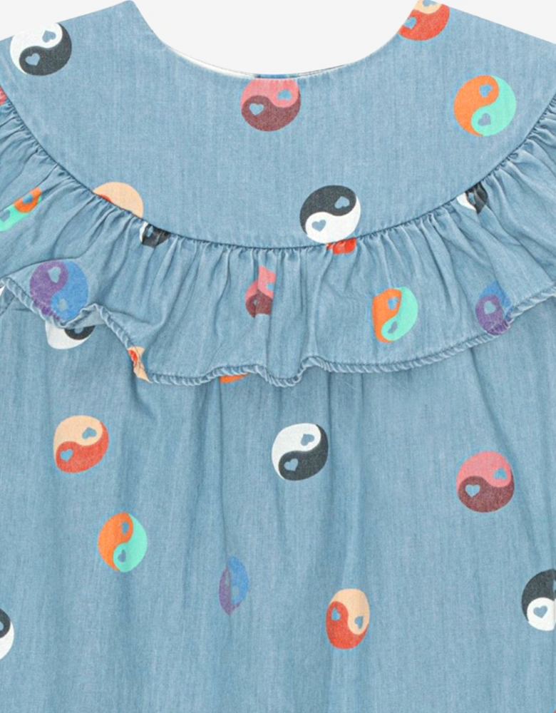 Girls Yin Yang Dress in Blue