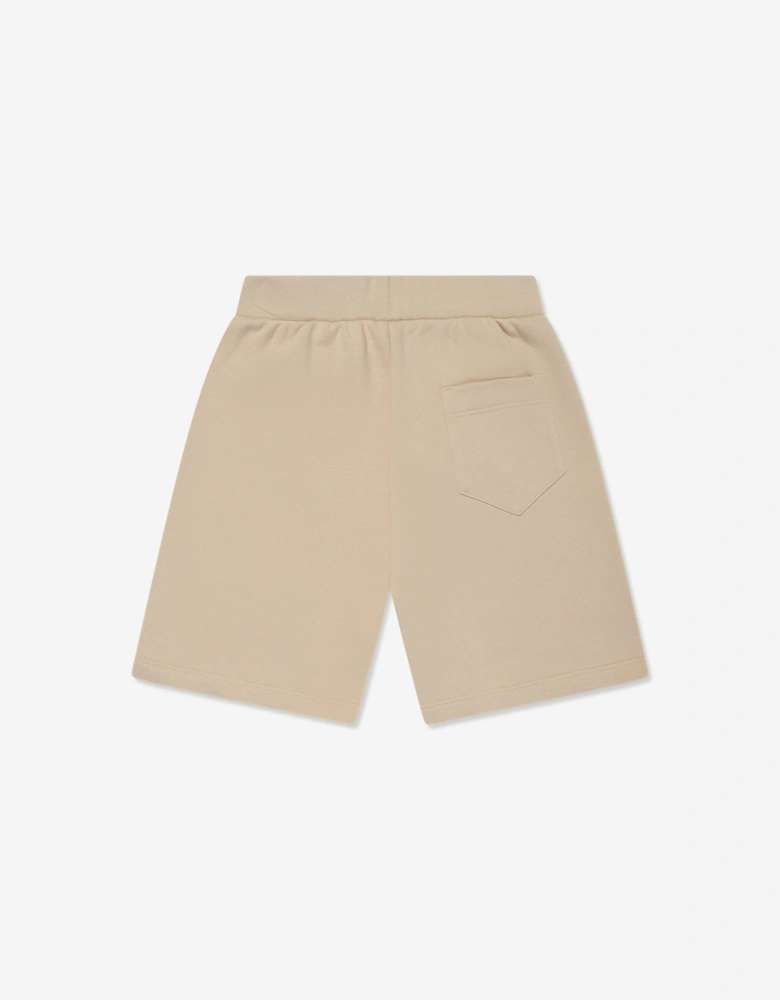 Boys Fleece Logo Shorts in Beige