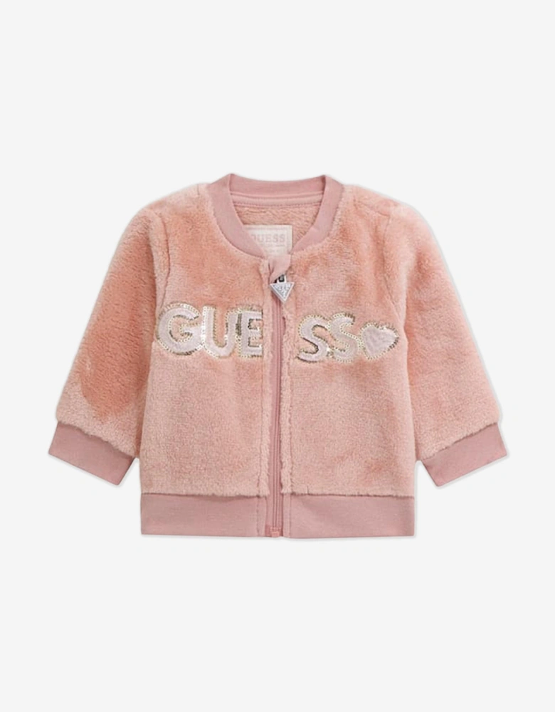 Baby Girls 3 Piece Tracksuit Set in Pink